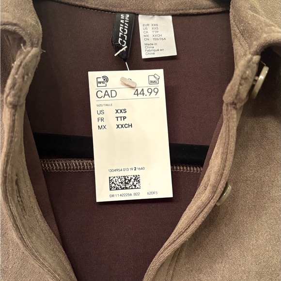 New With Tag H&M Olive Loose-Fit Cropped Shirt - Picture 3 of 8